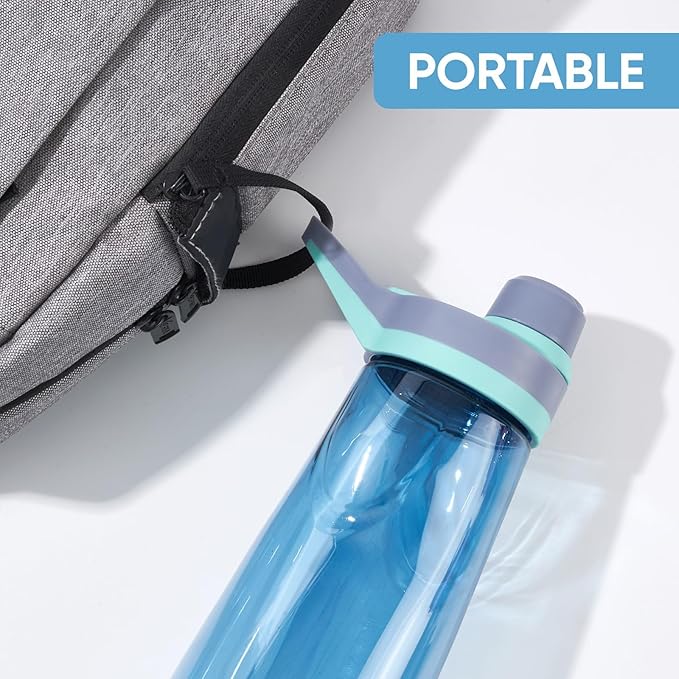 Kerilyn 32oz Water Bottle, Wide Mouth Plastic Water Bottles Chug Lid Sports Water Bottle, Reusable Water Bottle With Handle, Leak-Proof Clear Water Bottle for Travel, Fitness, Men, Women, Blue