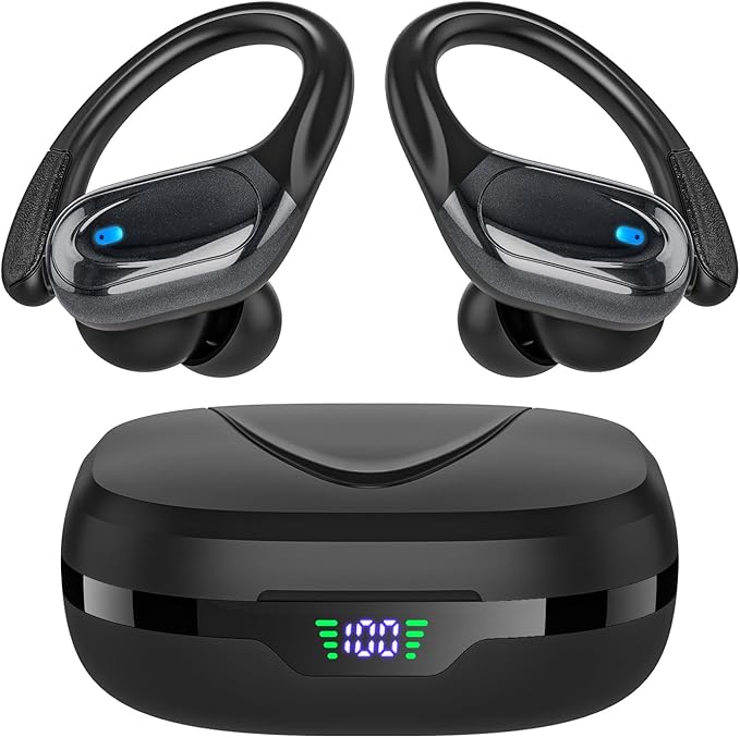 Wireless Earbuds Bluetooth Headphones 80hrs Playback Ear Buds Power Display with Noise Canceling Mic Headsets for Sports/W...