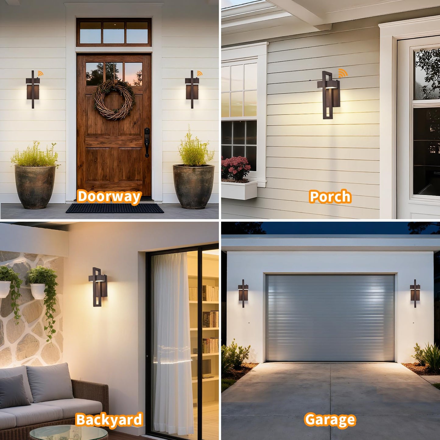 Tewei Led Outdoor Wall Sconce Dusk To Dawn Outdoor Lighting  Modern Exterior Lighting Fixtures  Brown Led Front Porch Lights Outside Wall Mount Lights For House  Hallway  Warm White 3000K  1 Pack
