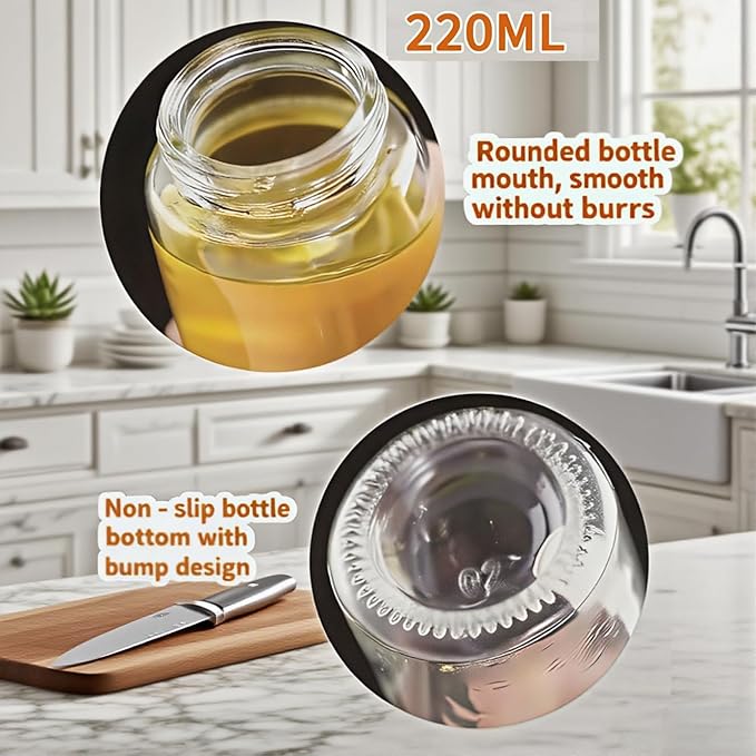 Olive Oil Sprayer for Cooking, 220ml Glass Oil Dispenser for Kitchen Gadgets, Food Grade Premium Spray Bottle, Continuous Spray with Portion Control, for Salad, Frying, BBQ