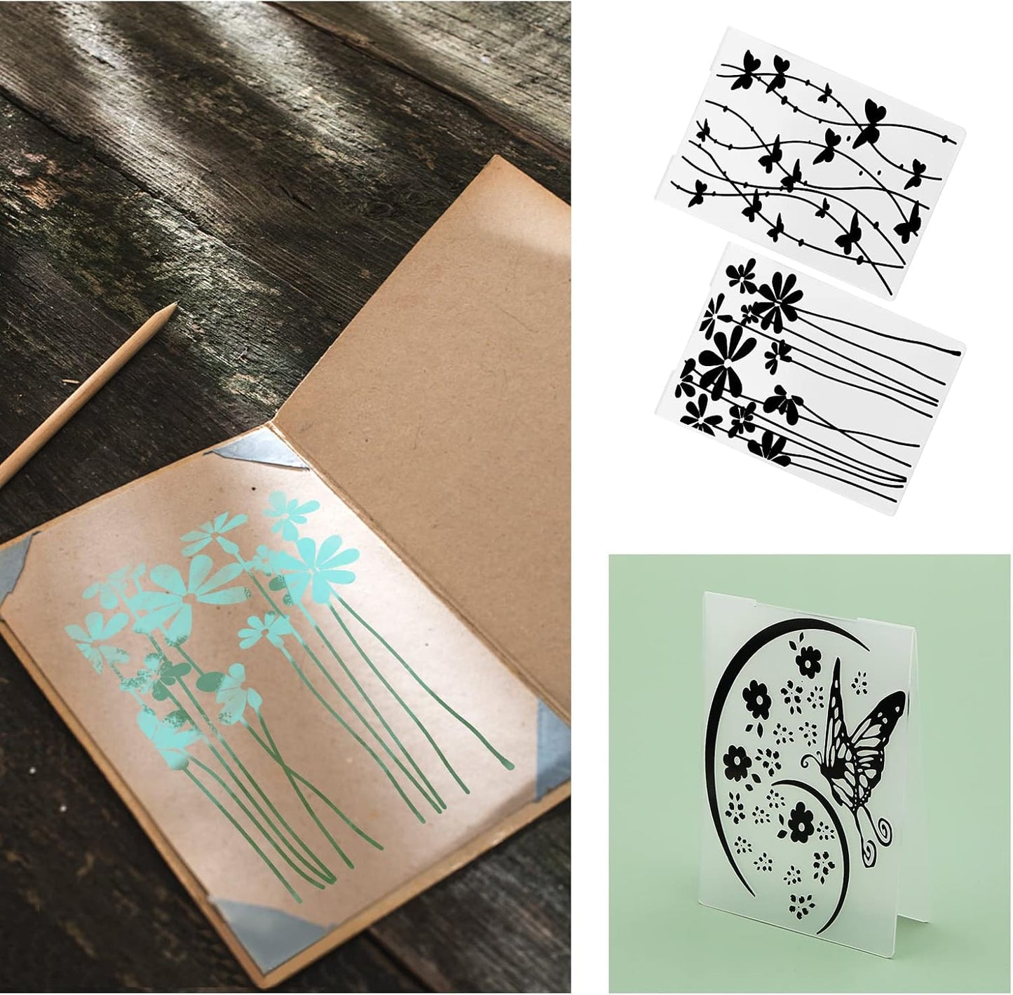 Create idea 15PCS Embossing Folders Plastic Templates Craft Card Christmas Stencils for Making Paper Cards Photo Album Wedding Decoration Scrapbooking