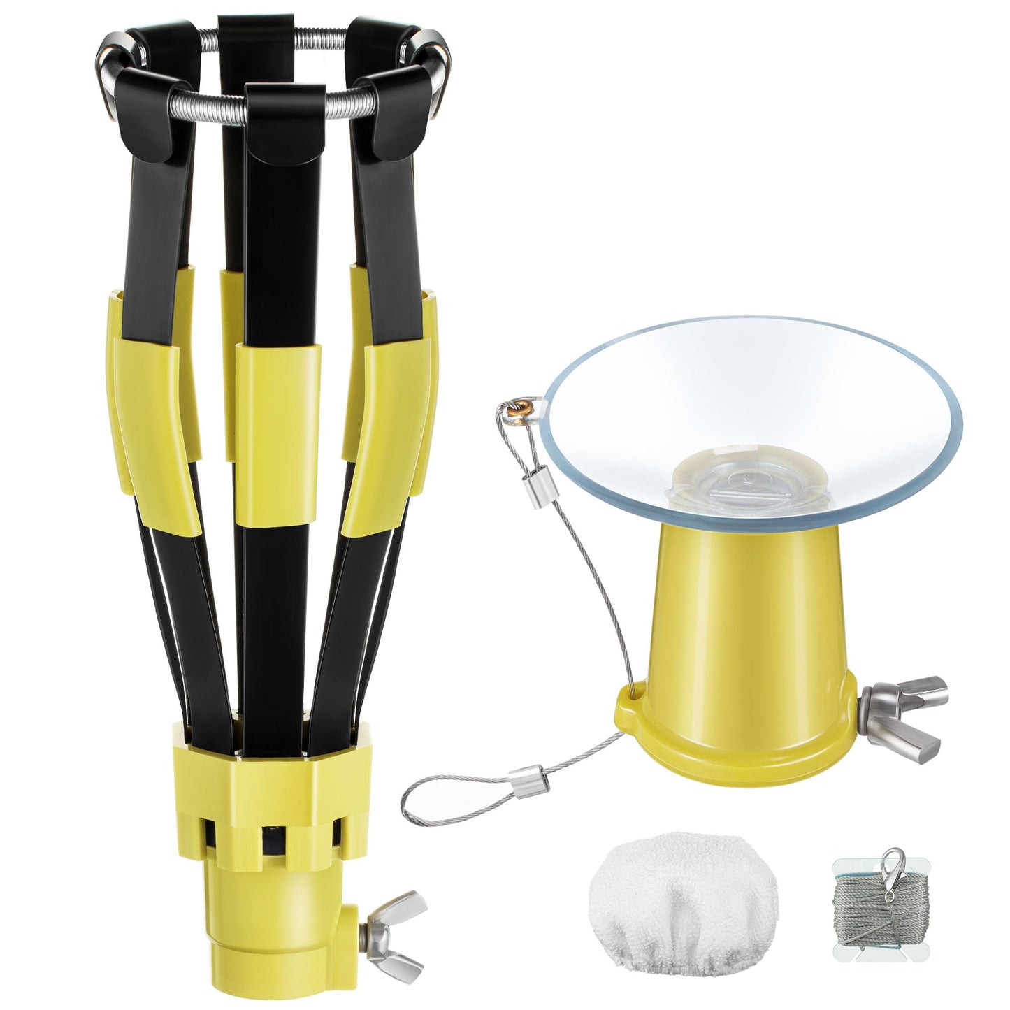 Dreyoo 2 Piece Set Light Bulb Changer  Standard Incandescent Bulb Changer And Suction Cup Light Bulb Changer Compatible With Docapole And Other Standard Threaded Extension Pole (Pole Not Included)