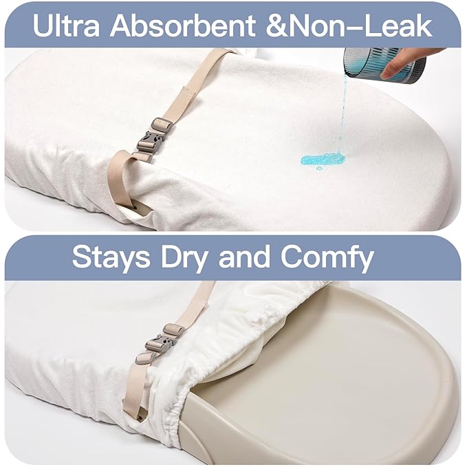 2-Pack Waterproof Changing Pad Cover,Soft Baby Nursery Diaper Changing Pad Sheets,Contour Changing Pads Liners,Change Pad Cover,Ultra-Soft & Breathable,Fits Skip Hop,Keekaroo Peanut,Machine Washable