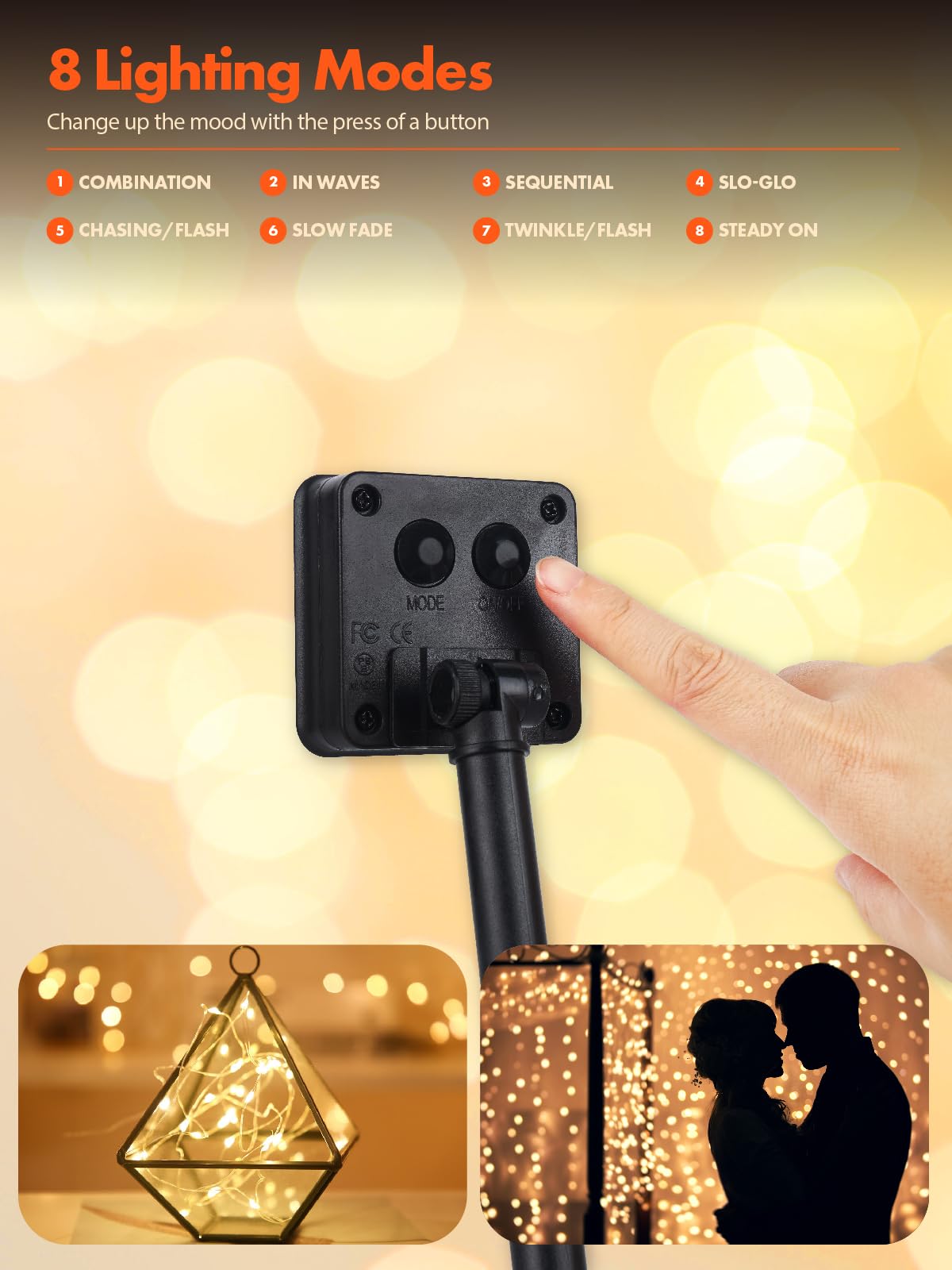 Twinkle Star 4 Pack Solar Fairy Lights - 460 Ft, 480 Led, Waterproof, Warm White, 8 Modes For Outdoor Patio Garden Wedding Decor