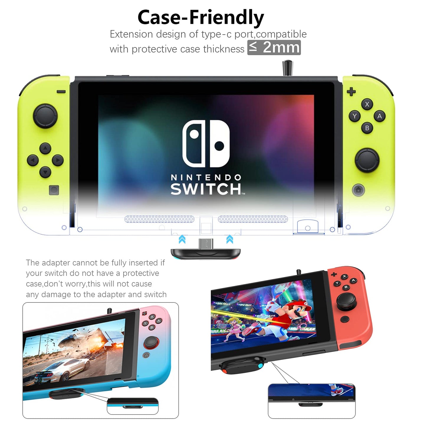 Thunderobot Bluetooth Adapter For Nintendo Switch/Lite, Bt 5.0 Wireless Audio Transmitter With Low Latency Usb C To A Converter