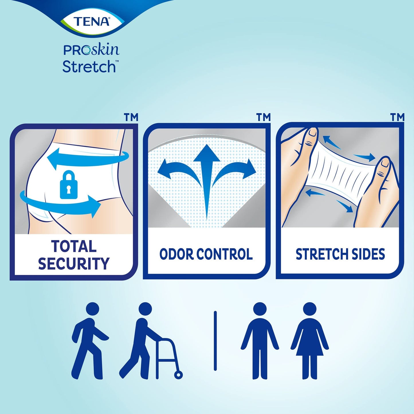 TENA Stretch Ultra Briefs, Incontinence, Disposable, Heavy Absorbency, 2XL, 32 Count, 2 Packs, 64 Total