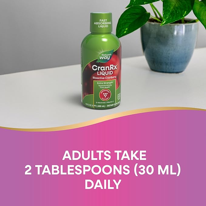 Nature's Way CranRx Extra Strength Cranberry 1,000 mg, D-Mannose + Vit C + Hibiscus, 16 fl. oz.