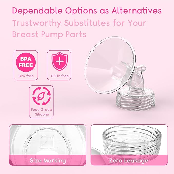 Breast Pump Parts for Spectra S1/S2/13 Plus, Not Original Accessories, Spectra Flange Inserts Replacement Include 15mmFlange&Duckbill Valve