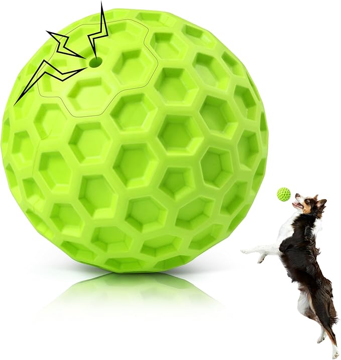 DISSKNIC Interactive Squeaky Dog Balls, Dog Toys for Aggressive Chewers Large Breed for Relieving Anxiety, Dogs Chew Toys ...