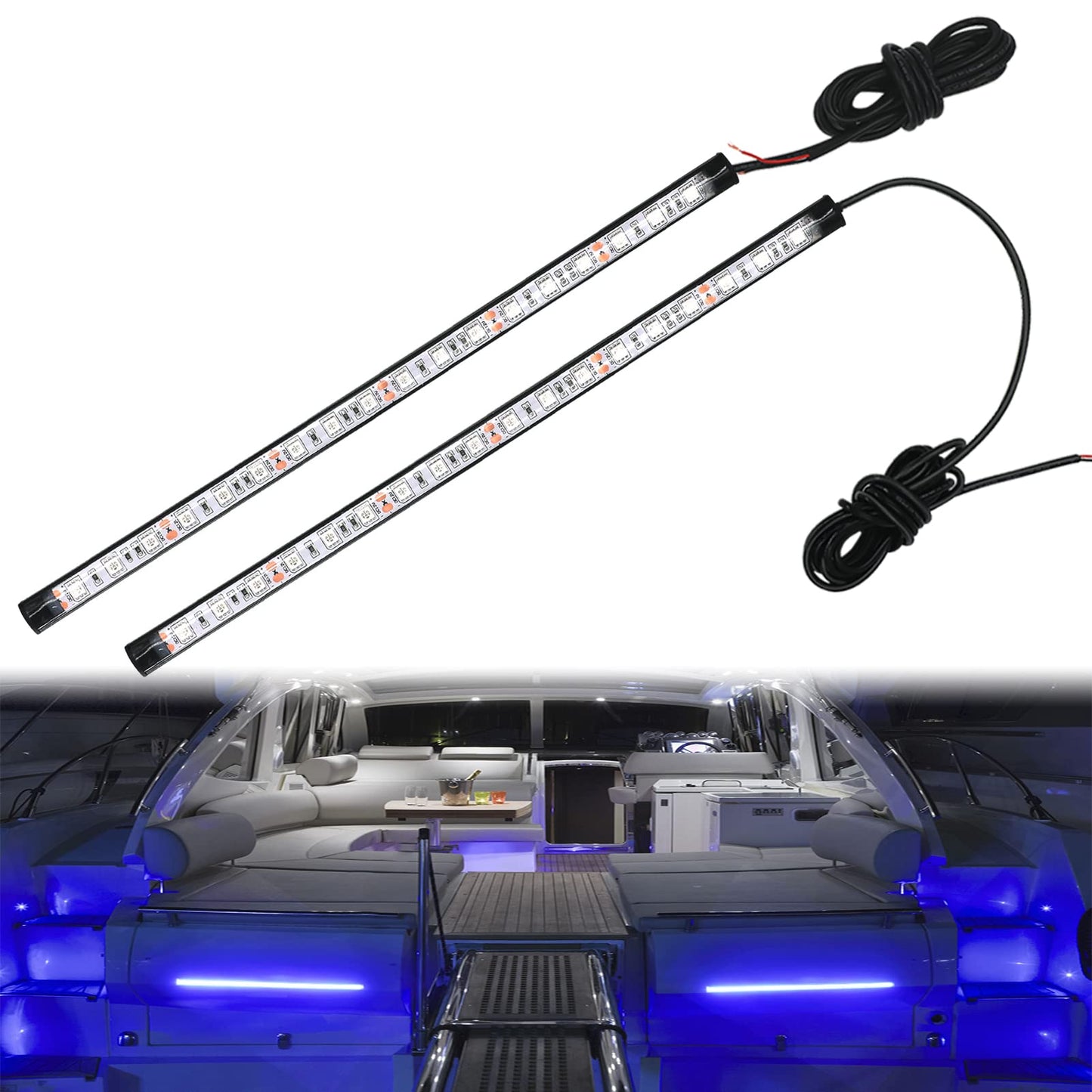 Obcursco Led Pontoon Boat Lights  Ip67 Waterproof Interior And Deck Light For Night Fishing  Courtesy Lighting For Yachts  Bass Boats  And Jet Skis(Blue  3.5W)