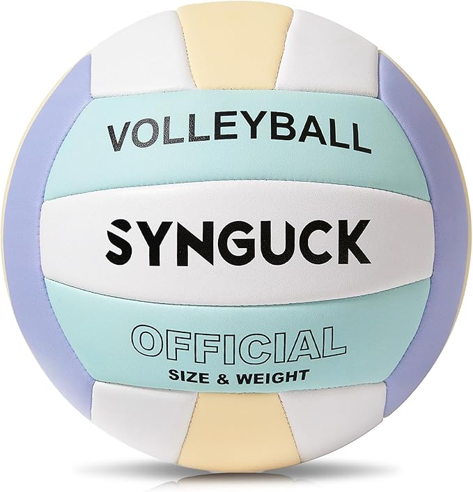 SYNGUCK Size 5 Volleyball,Official Soft Indoor Outdoor Volleyballs Sports Training Game Play Ball for Youth, Teenager, Adult