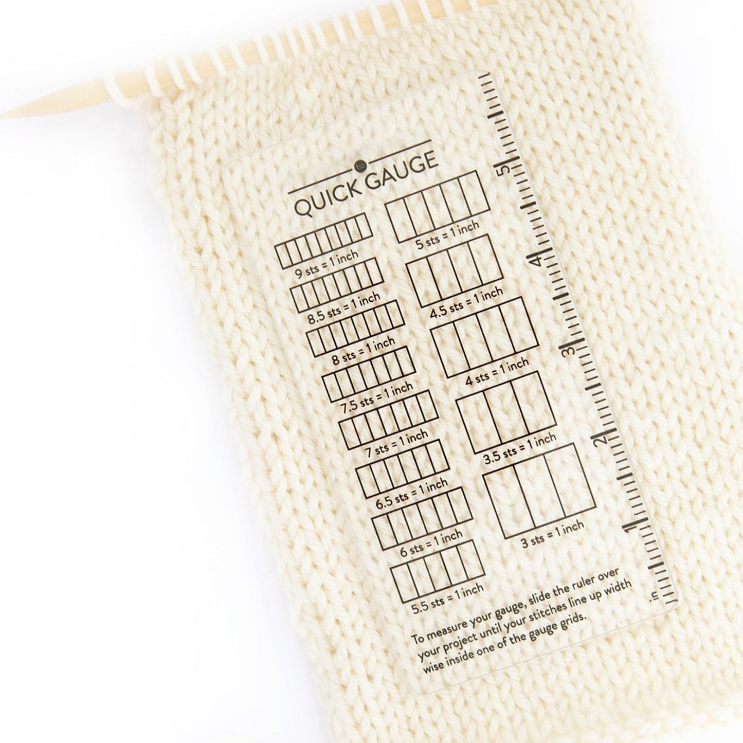 Quick Gauge Ruler, Gauge Ruler for Knitting and Crochet, Scarf Keychain Knitting No Counting Needed, Slide Sewing Rulers and Guides for Fabric Stitch Measuring Crochet Tool(3pcs)