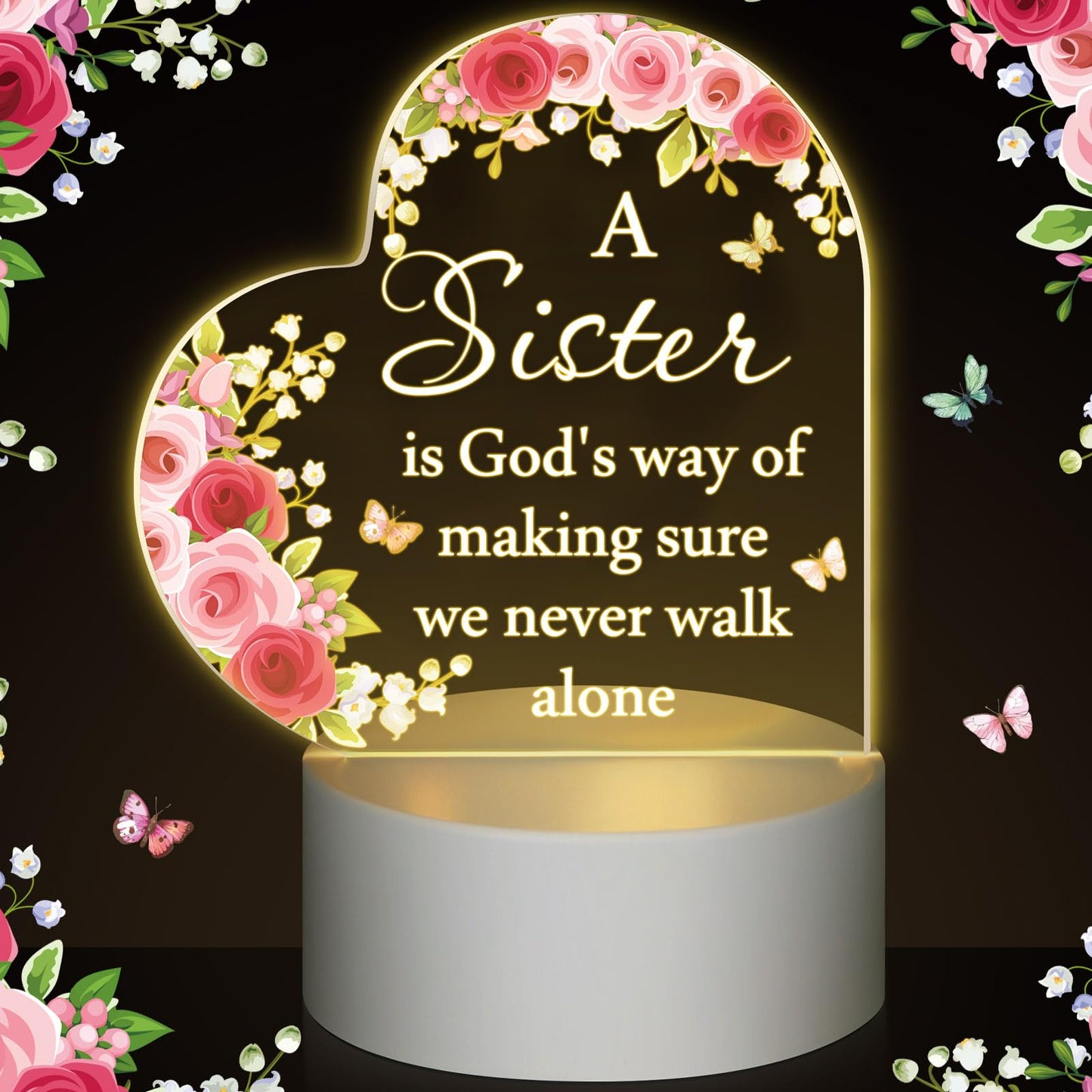 Jetec LED Night Light for Women Friends - Inspirational Christian Gift, Acrylic Table Decor (Model: JT-Jetec-GBTS5)