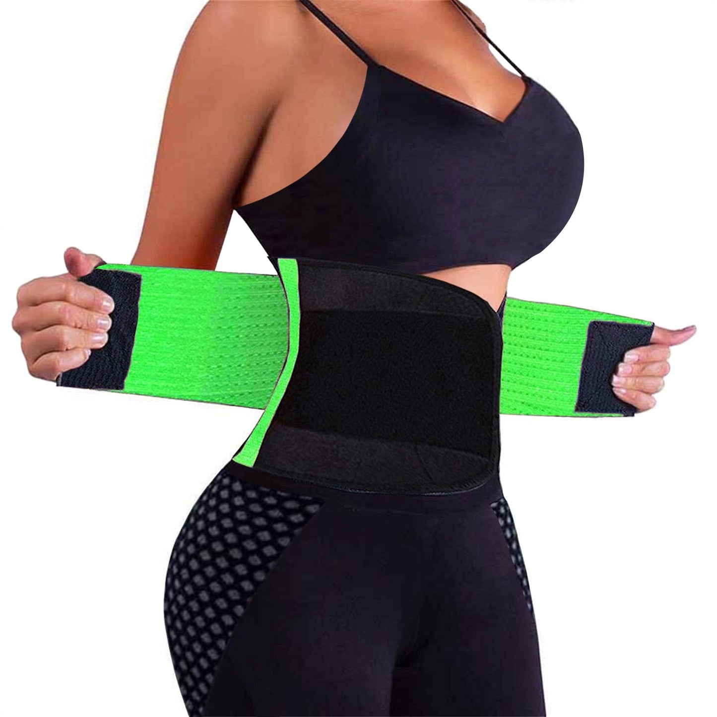 VENUZOR Waist Trainer Belt for Women - Waist Cincher Trimmer - Slimming Body Shaper Belt - Sport Girdle Belt (UP Graded)(Green,Small)