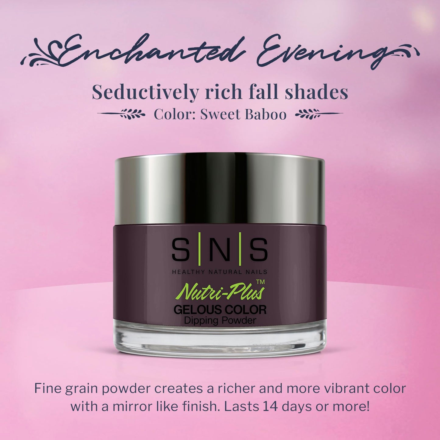 SNS Nail Dip Powder, Gelous Color Dipping Powder - Sweet Baboo (Gray), EE07 - Long-Lasting Acrylic Nail Color & Polish Lasts 14