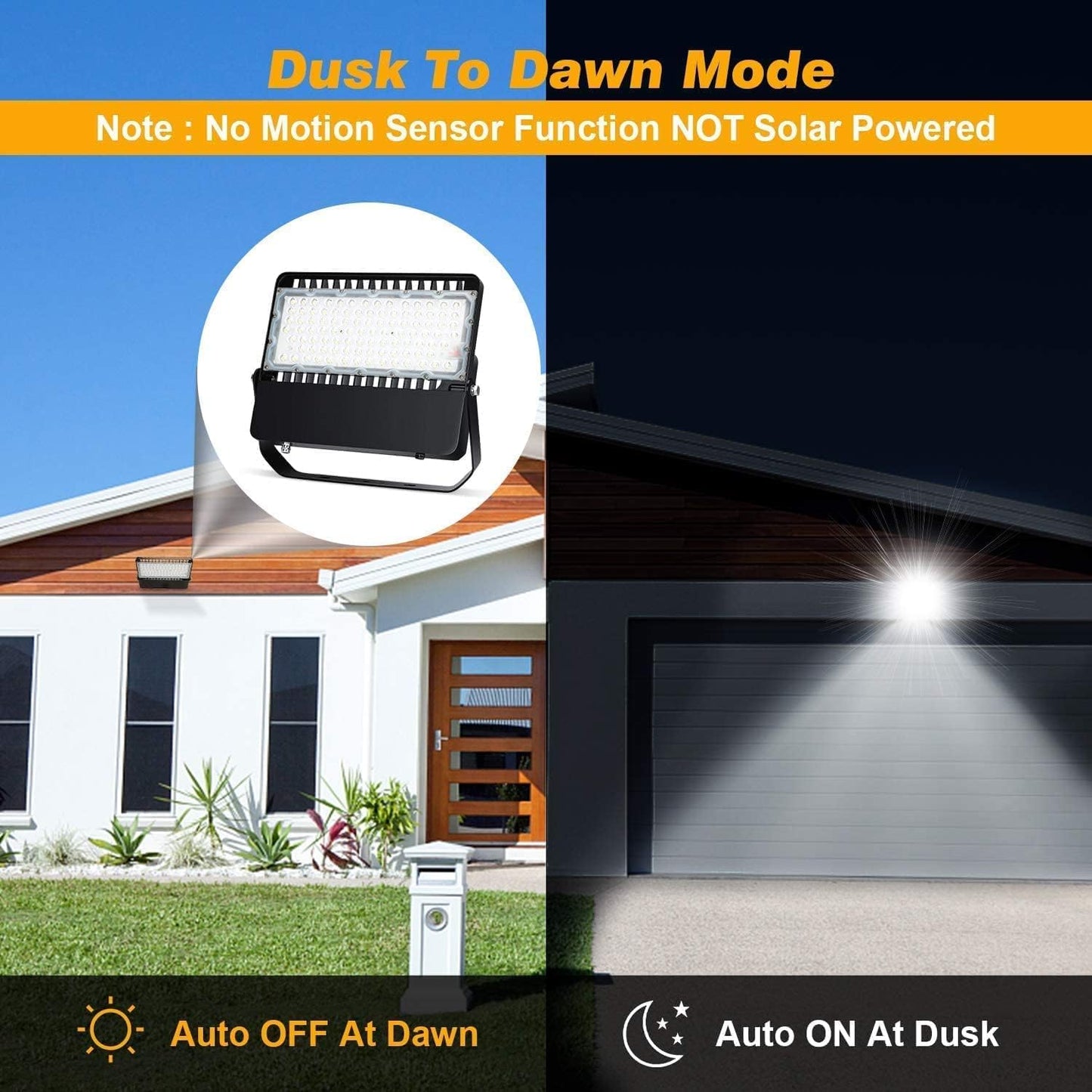 Juyace 240W Led Flood Light Dusk To Dawn Outdoor Lighting 5000K Ip65 For Commercial Building Parking Lot Farm Yard