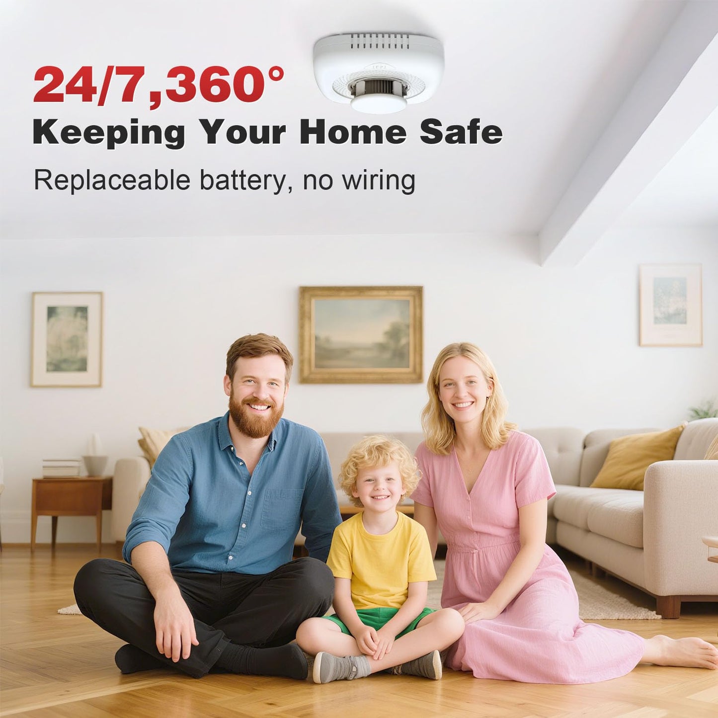 SHYEEH Smoke Detector, Fire Alarms Smoke Detectors, Smoke Alarm Battery Powered, Portable Smoke Detectors with LED Indicator, MY-S05, 2 Packs