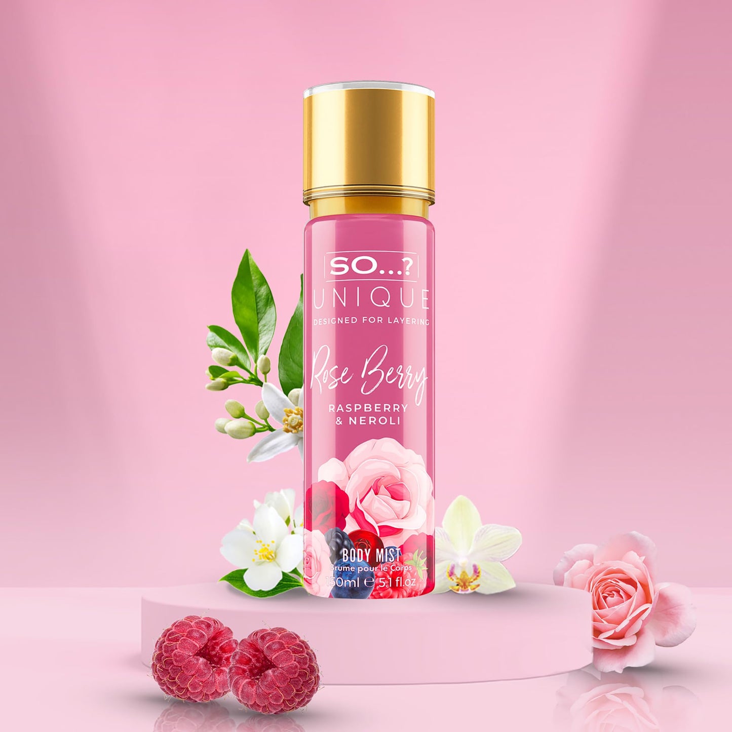 So...? Unique Body Mist - Rose Berry for Women - 5.1 oz Body Mist - Pack of 2