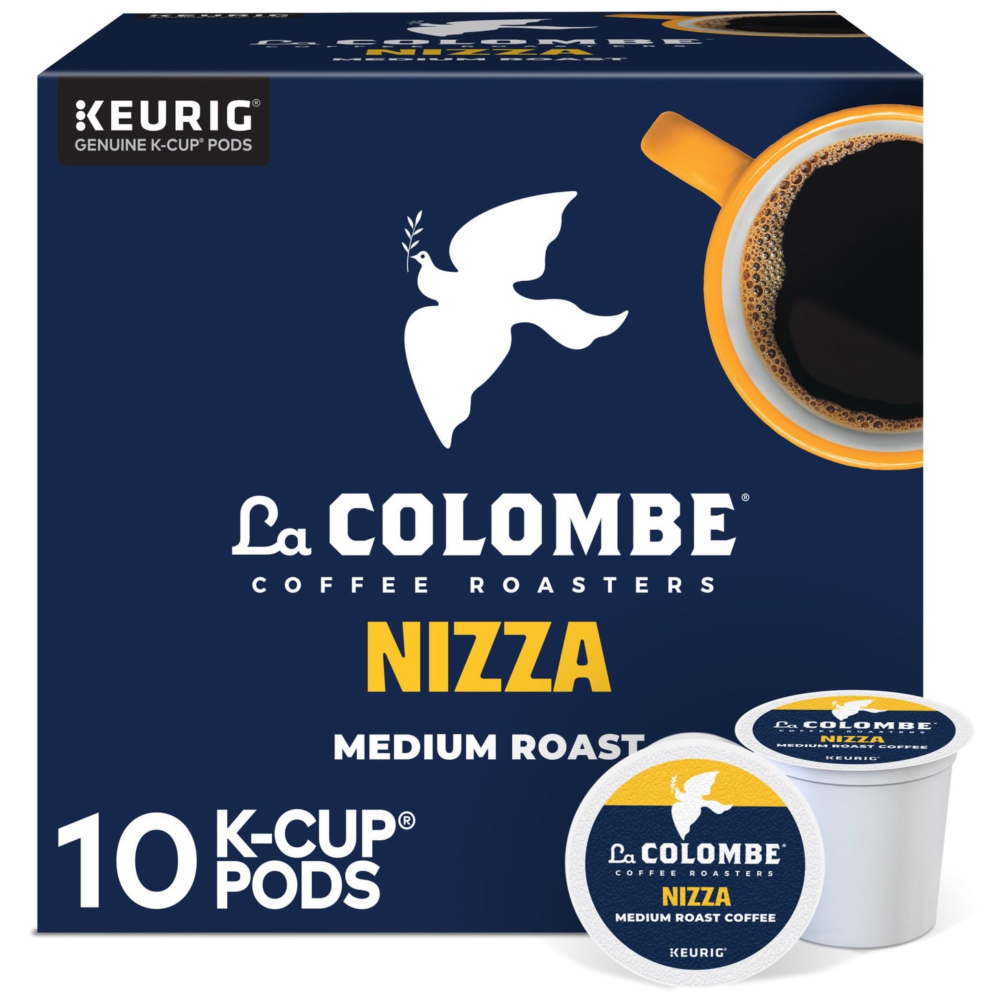 La Colombe Coffee Roasters Nizza Medium Roast Coffee, Single Serve Keurig K-Cup Pods, 10-Count Box
