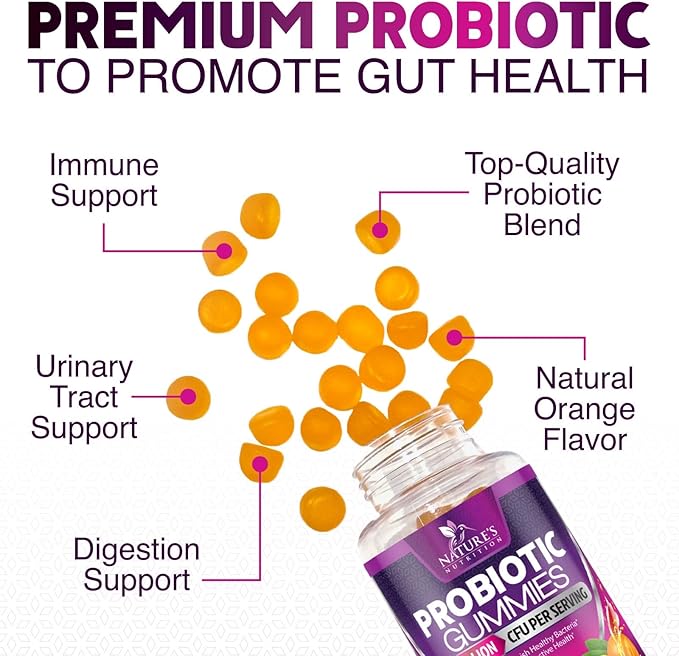 Probiotic Gummies for Women & Men's Digestive Health, 5 Billion CFU, Best Daily Probiotics Gummy for Vaginal, Immune Support & Gut Health, Supports Occasional Constipation Gas & Bloating, 120 Gummies