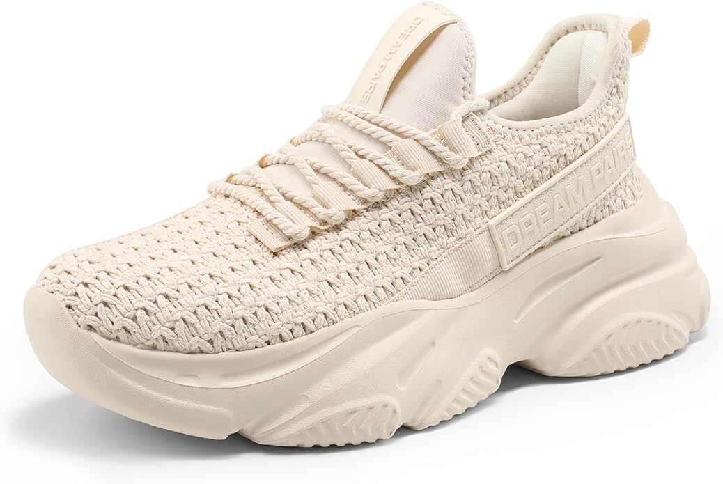 DREAM PAIRS Women's Platform Chunky Fashion Sneakers Slip on Walking Stylish Lightweight Classic Casual Sneaker