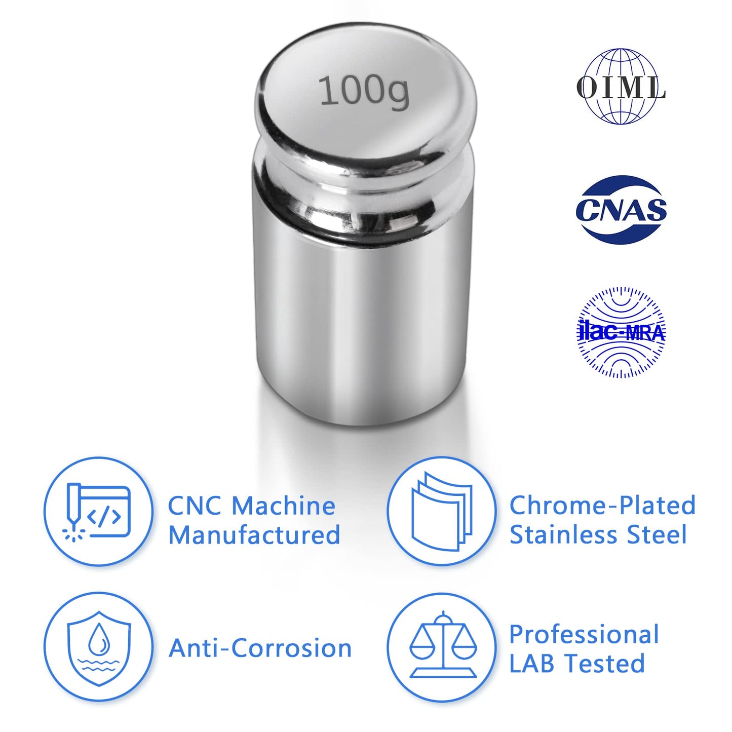 Fuzion Calibration Weights 210g, M1 Class 9 PCS Stainless Steel Scale Calibration Weight Kit, 1g 2g 5g 10g 20g 50g 100g Calibration Weight with Storage Box, Tweezers for Digital Scale, Gram Scale