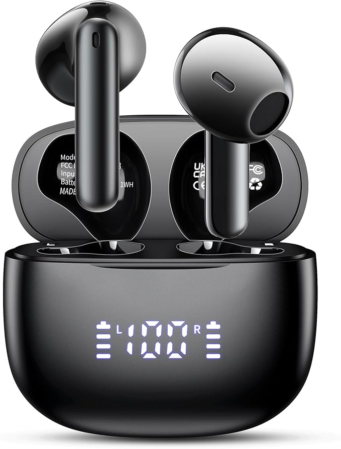Aiearbu Wireless Earbuds, Bluetooth 5.3 Headphones, 48H LED Display Ear Buds, Bluetooth Earbuds with Noise Cancelling Mic,...