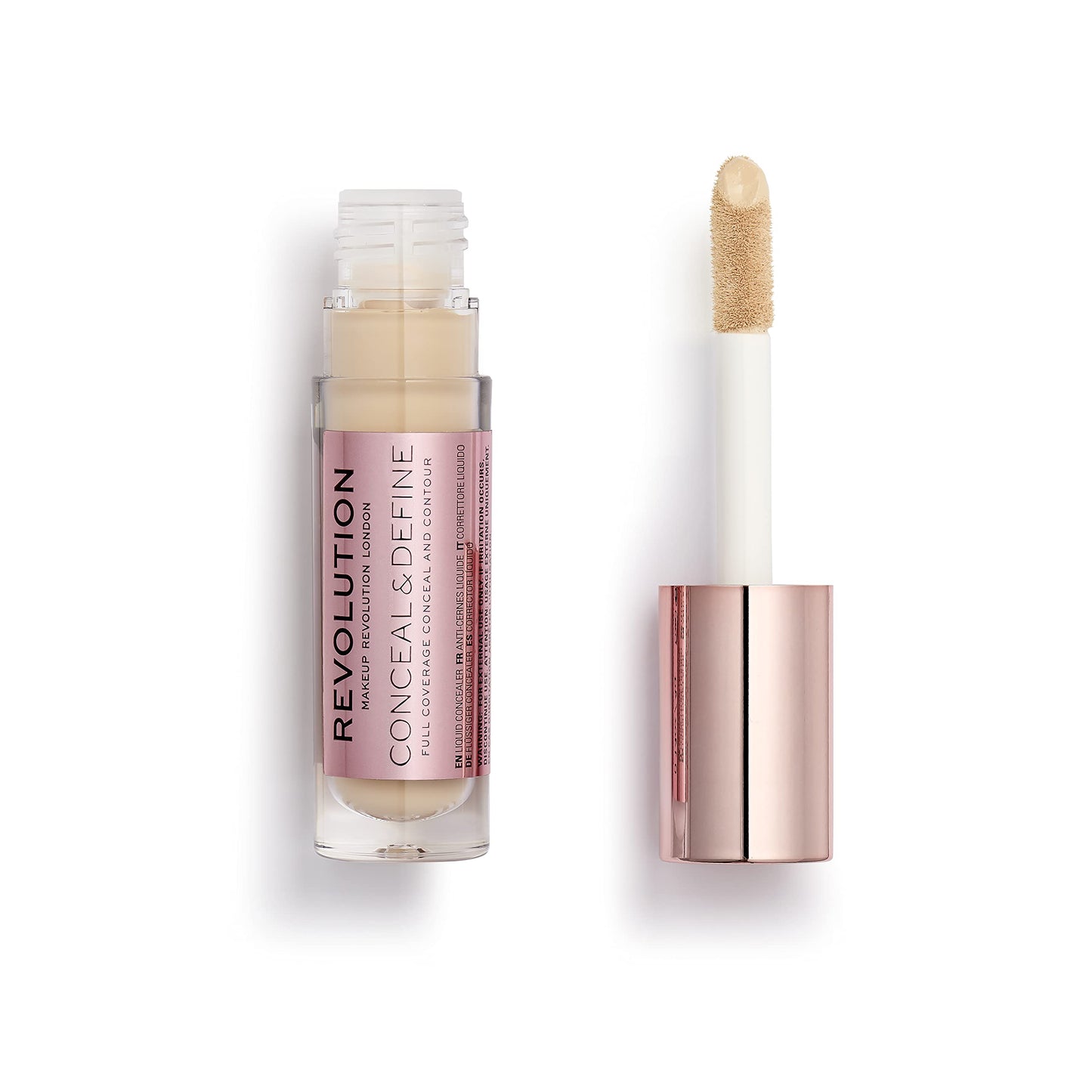 Revolution, Conceal & Define Concealer, Full Coverage & Lightweight, Long-Lasting Matte Finish, Vegan & Cruelty Free, C6 Fair or