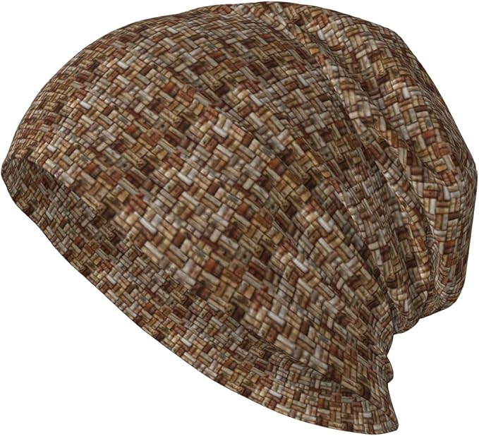 sackhg Wine Cork Print Winter Beanie Hat Men Women Soft Lightweight Thermal Cap for Outdoor Skiing Wear