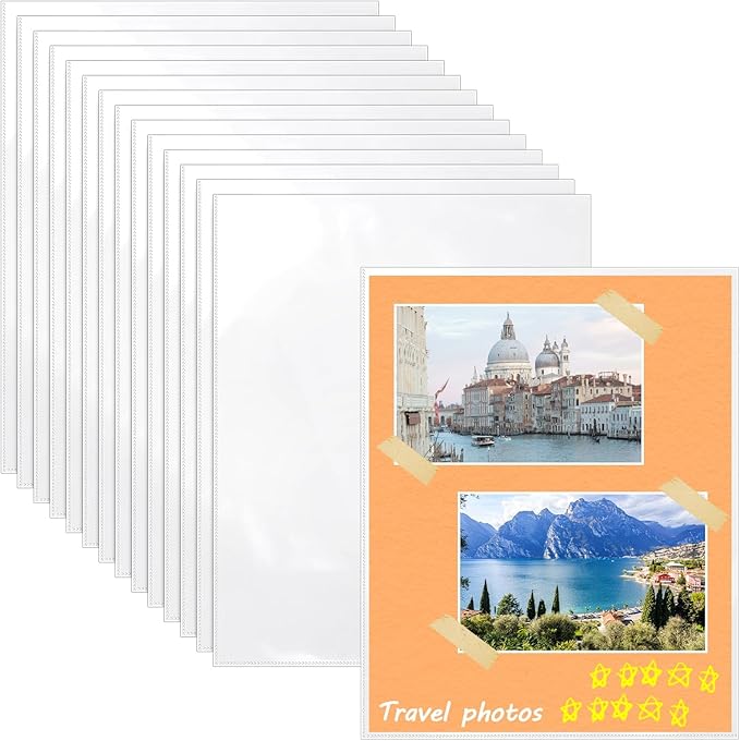 VOKOY 50 Pack No Holes Plastic Sleeves for Paper 8.5x11 Inch, Letter Size Clear Heavy Duty Paper Sleeves, Sheet Protectors...
