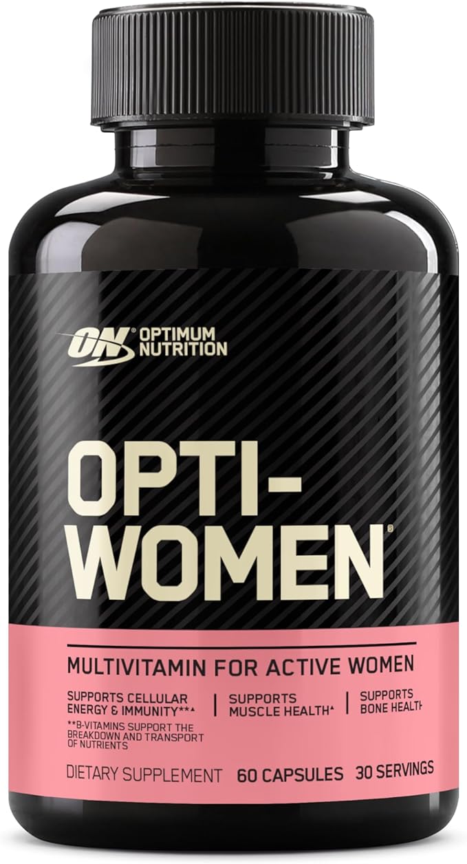 Optimum Nutrition Opti-Women Daily Multivitamin for Women, Immune Support Supplement With Iron, 30 Day Supply, 60 Count, (Packaging May Vary)