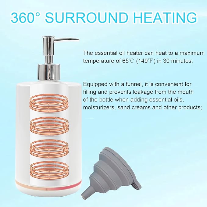 Massage Oil Warmer, Professional Lotion Warmer Heater,Automatic Massage Bottles Warmer Heated Oil Lotion Cream for Salon, Barber Shops, Home, with Two Oil Bottle Dispenser