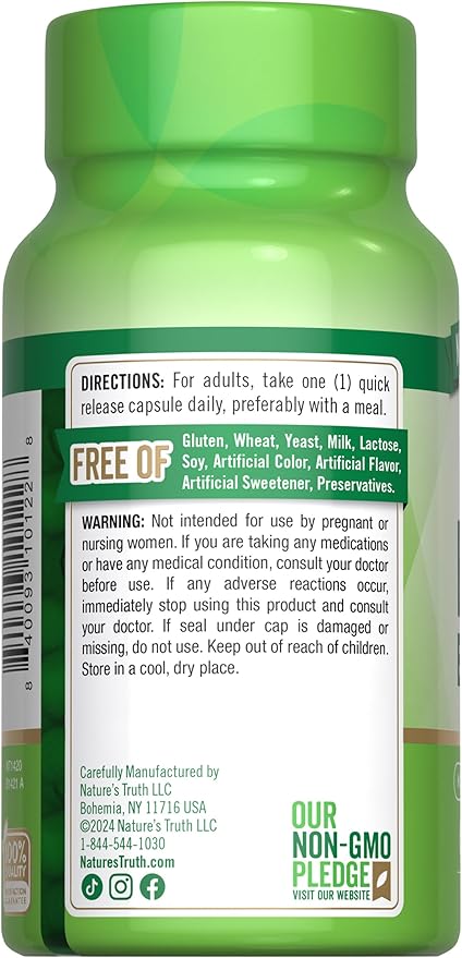Nature's Truth Vitamin B Complex | 60 Capsules | High Potency B-100 | Non-GMO & Gluten Free Supplement