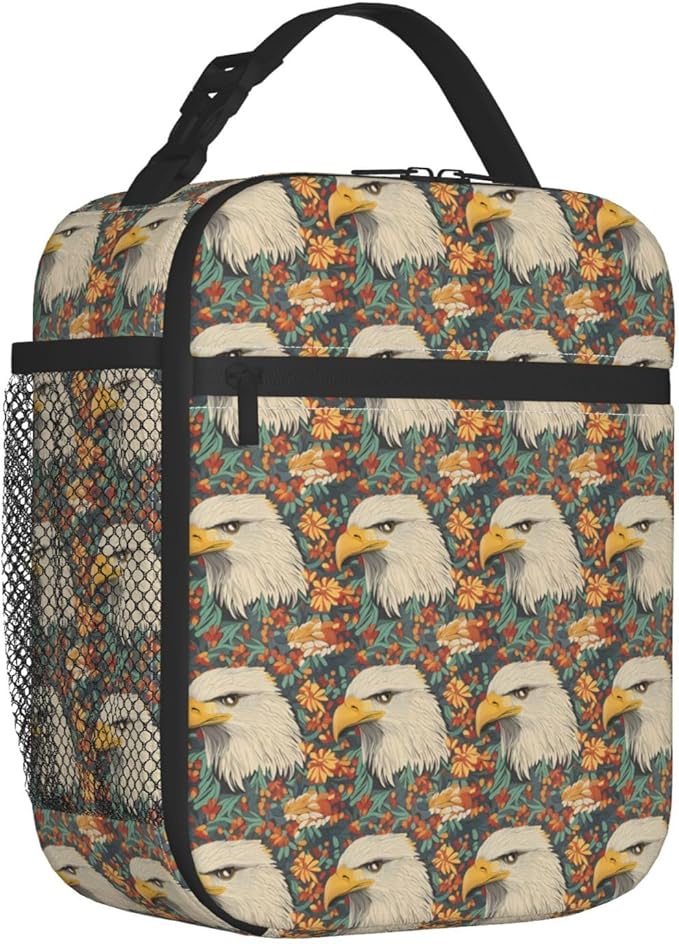 Eagle Lunch Box Insulated Lunch Bag for kids Girls Boys,Reusable Lunch Box Containers for Women Men,Durable Cooler Tote Bag Lunchbox for Office/School/Picnic