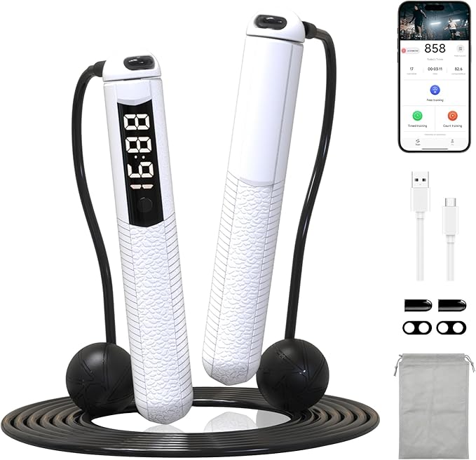 SaintCos Cordless Gravity Jump Rope, Smart Jump Rope with Counter for Gym, Fat Burning & Calorie Burn, APP Data Analysis, ...