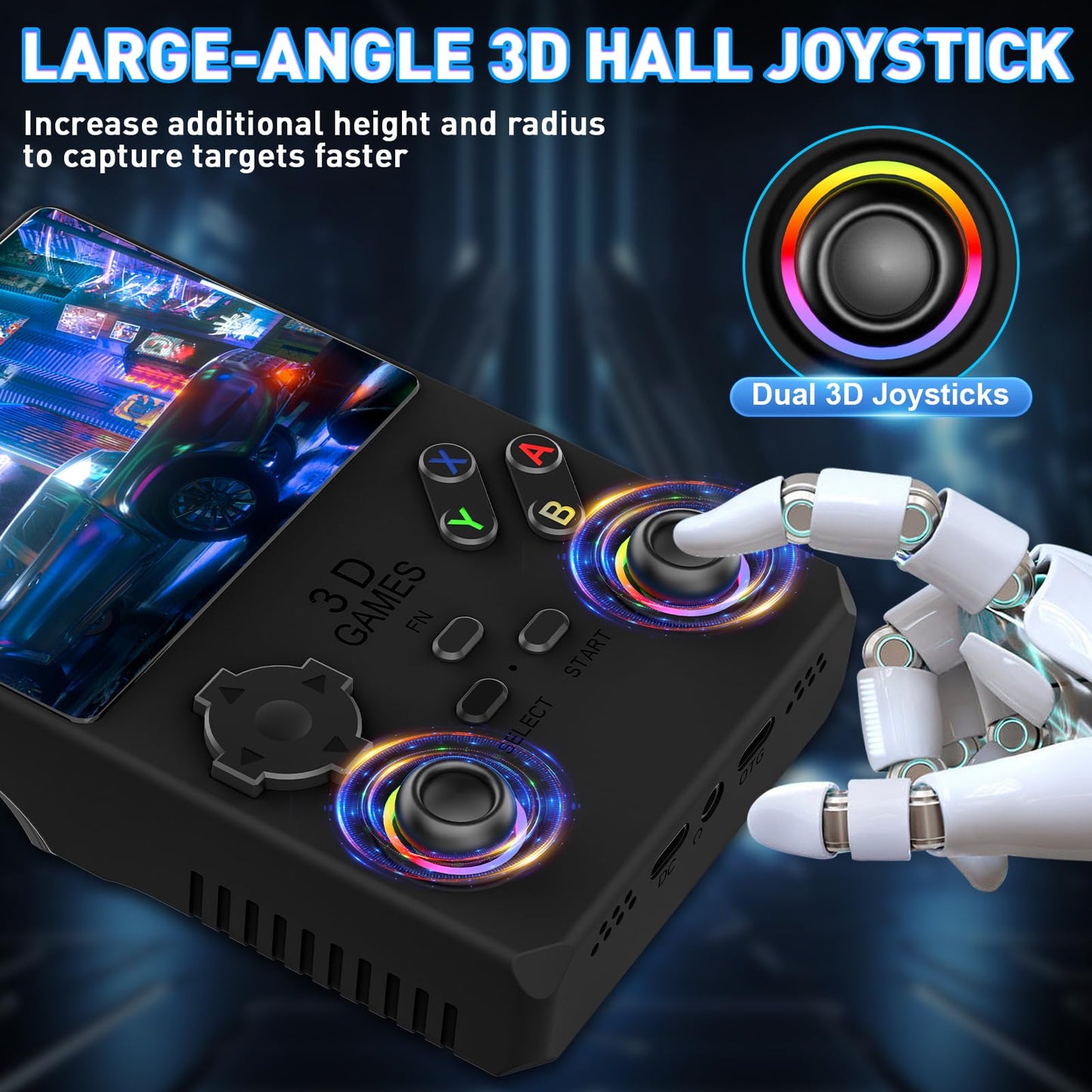 V40 PRO Upgraded Retro Handheld Game Console, Built in 35,000+Classic Games, 36+Simulators, Linux System, 3.5-inch 4K HD IPS Screen Video Player, 256GB TF Card, Portable Pocket Arcade Console (Black)