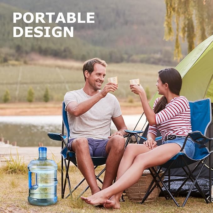 Baluue 5L Water Bottle with Screw Cap, Food Grade Mineral Water Bottle Jug Container Carry Handle for Sports Outdoor Travel Camping Residential Commercial Use Supplies