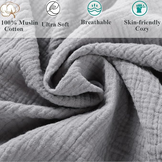 Fadacudan Muslin Bassinet Sheet Compatible with ANGELBLISS Baby Bassinet, Koolerthings (3 in 1) Baby Bassinet, Pamo Babe 2in1 and Ihoming Bedside Bassinet, 2 Pack Cotton Fitted Grey & Pink
