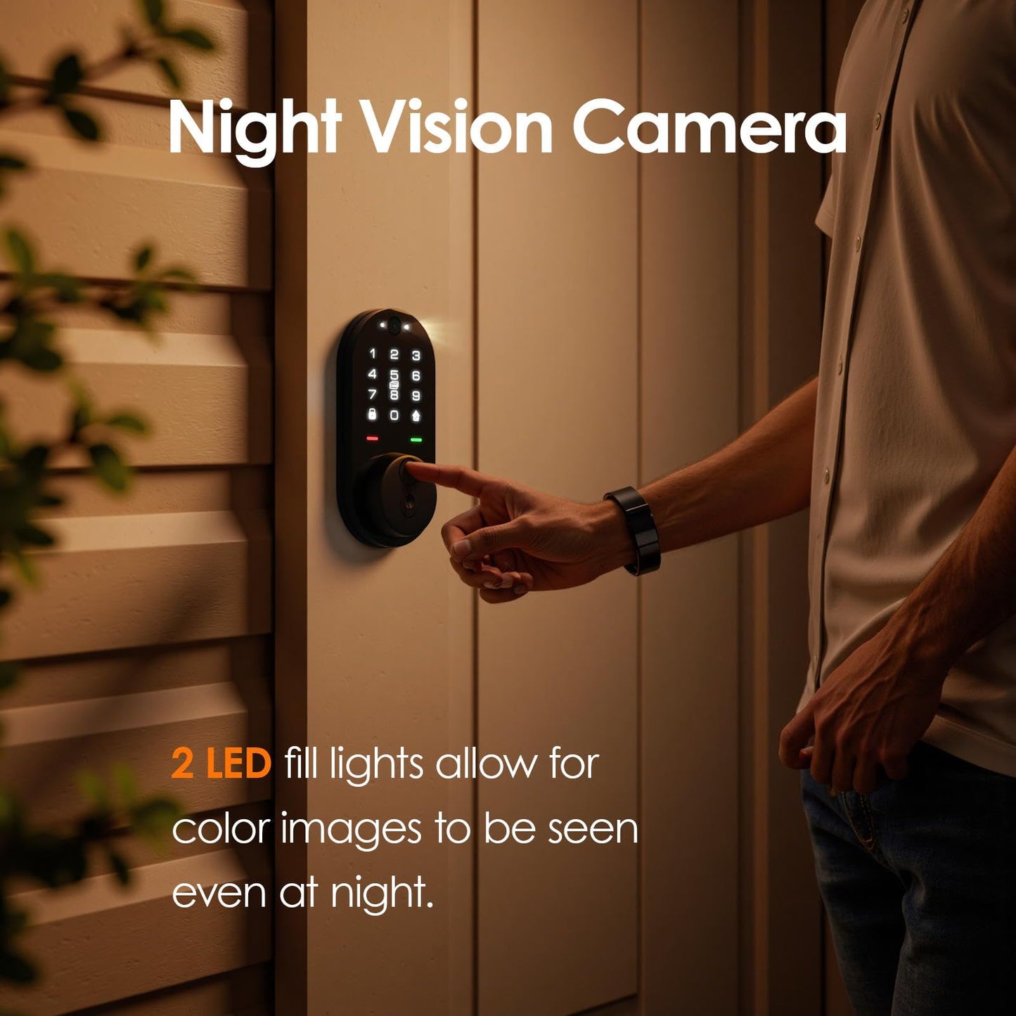 Jacchozhi Fingerprint Smart Lock with Camera, Keyless Entry Door Lock for Front Door, Video Smart Deadbolt with Doorbell, Built-in 2.4GHz WiFi,2-Way Audio, APP Control,IP54 Waterproof, 8 AA Batteries