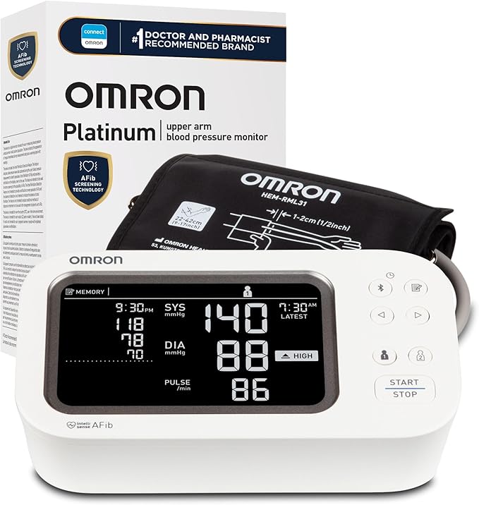 OMRON Platinum Blood Pressure Monitor for Home Use & Upper Arm Blood Pressure Cuff - #1 Doctor & Pharmacist Recommended Br...