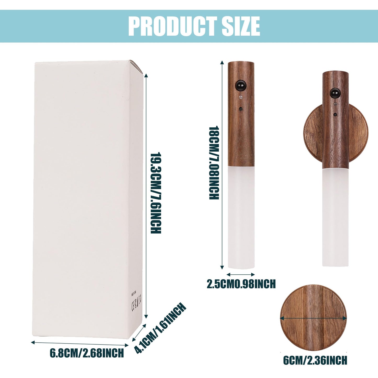 Landgoo Modern Wood Wall Sconce With Motion Sensor & Rgb Led Lights  Wireless Battery Operated Indoor Lighting For Living Room/Kitchen D?Cor