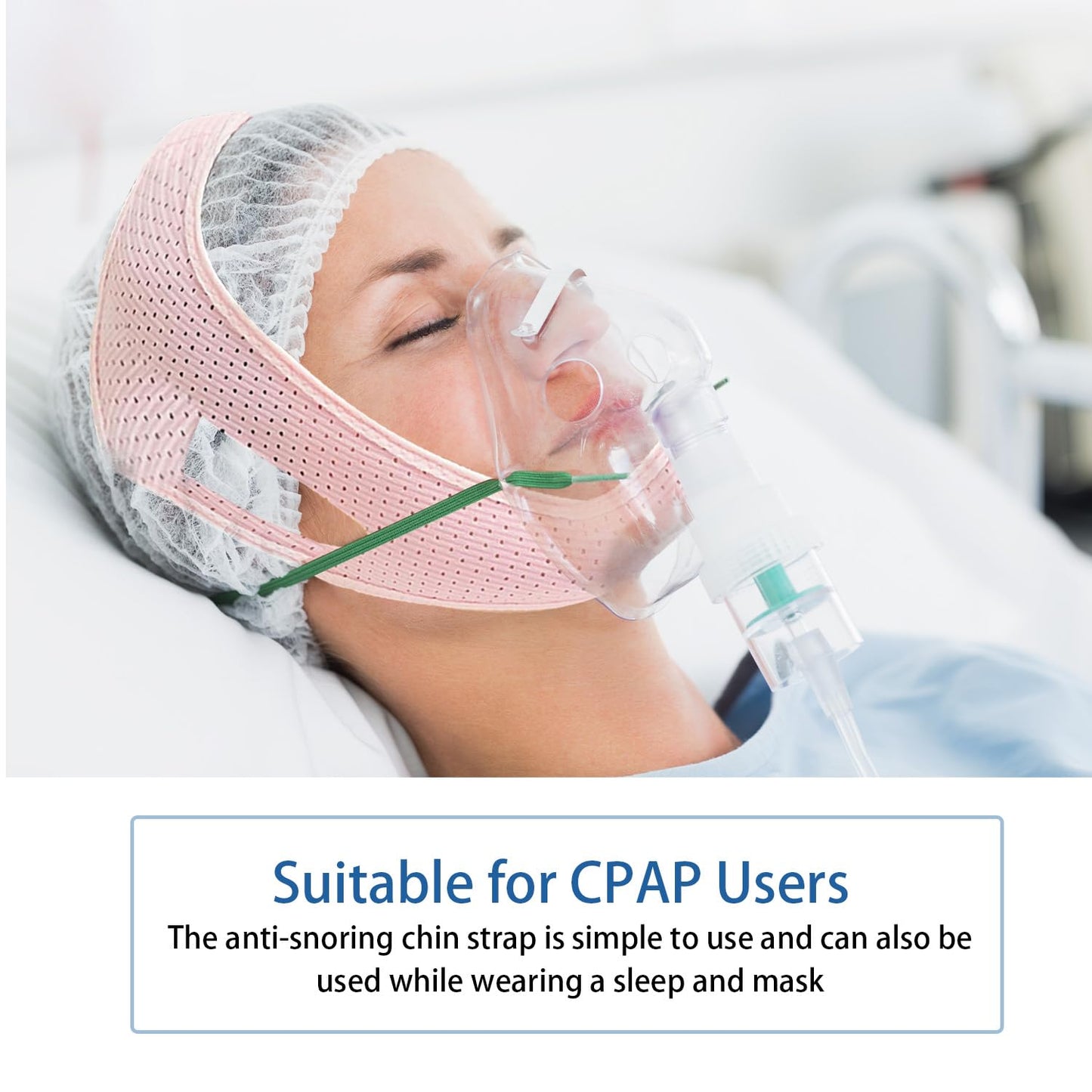 Chin Strap for Sleeping, Chin Strap for CPAP Users, Jaw Strap for Sleep Apnea, Adjustable & Breathable Chin Strap, Anti Snoring Devices,Snore Stopper for Men and Women, (Pink/M)
