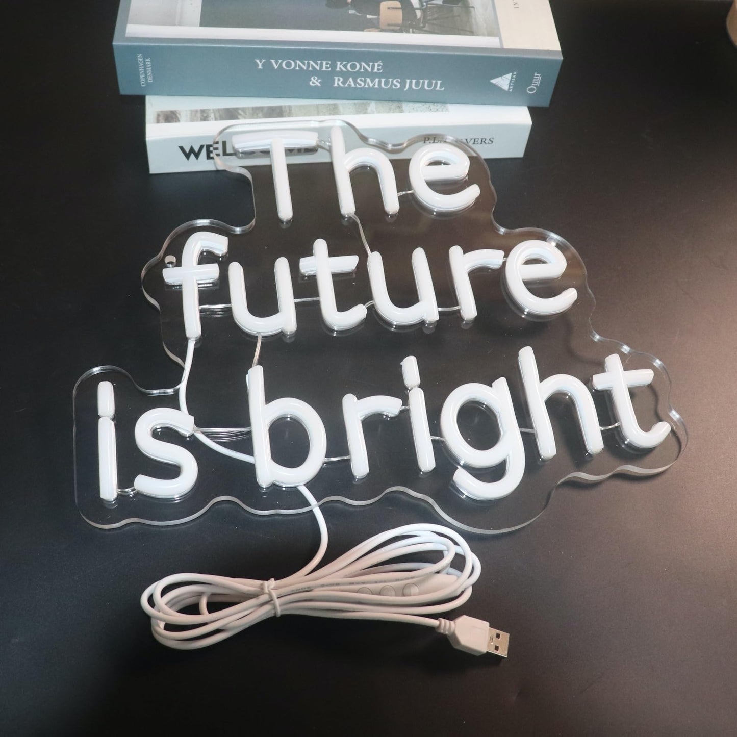 The Future Is Bright Neon Sign  Positive Quotes Decorative Neon Lights For Home Room Wall Decor  Office Wall Decor Neon Light Sign  Christmas Birthday Gift Thanksgiving Gift(Warm White)