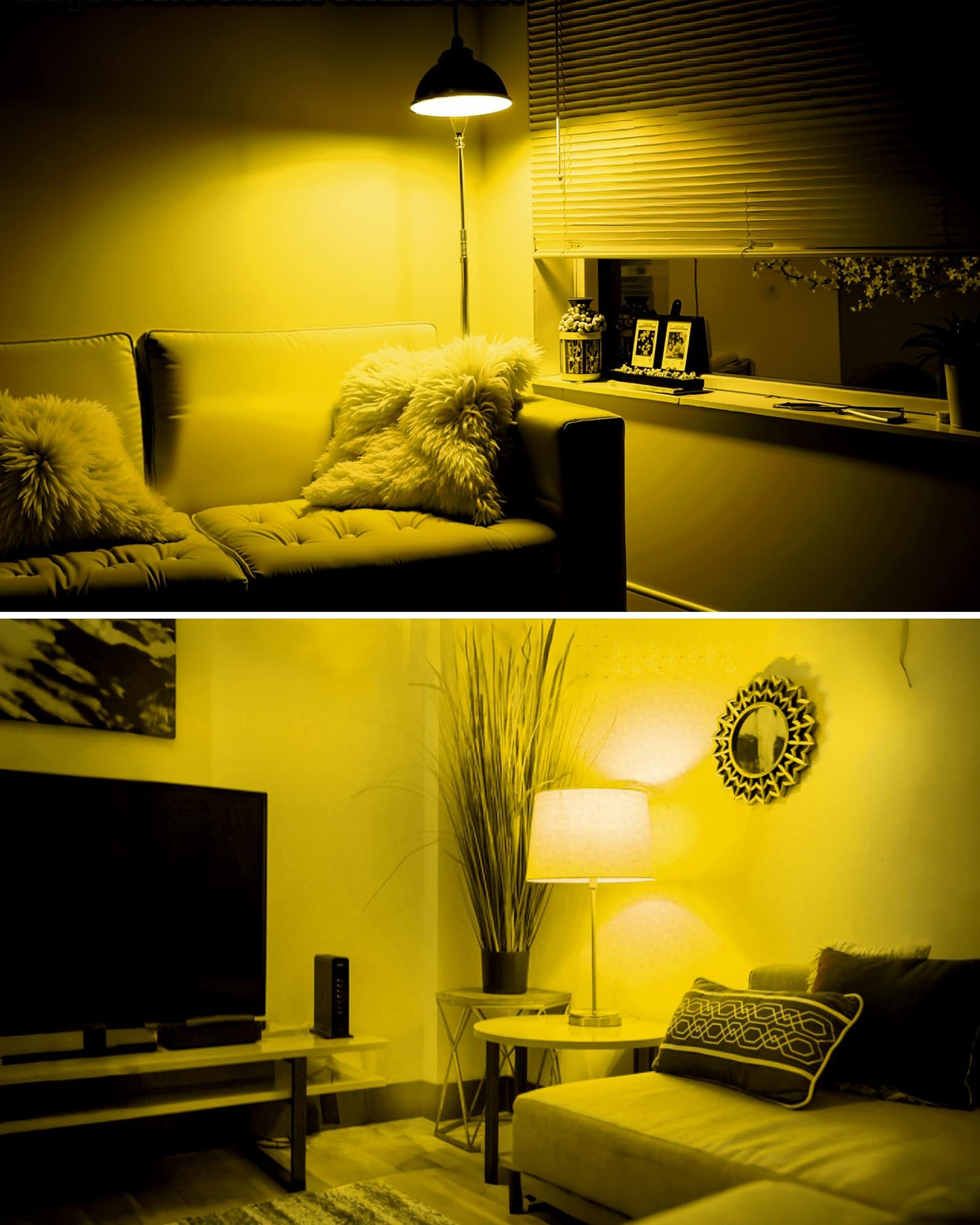 2 Pack A15 Led Yellow Bug Light Bulbs For Outdoor  40Watt Equivalent E26 Base  5W Amber Yellow Lighting For Indoor&Outdoor  Party&Holiday Decoration  Christmas  Bedroom  Nightlight  Non-Dimmable