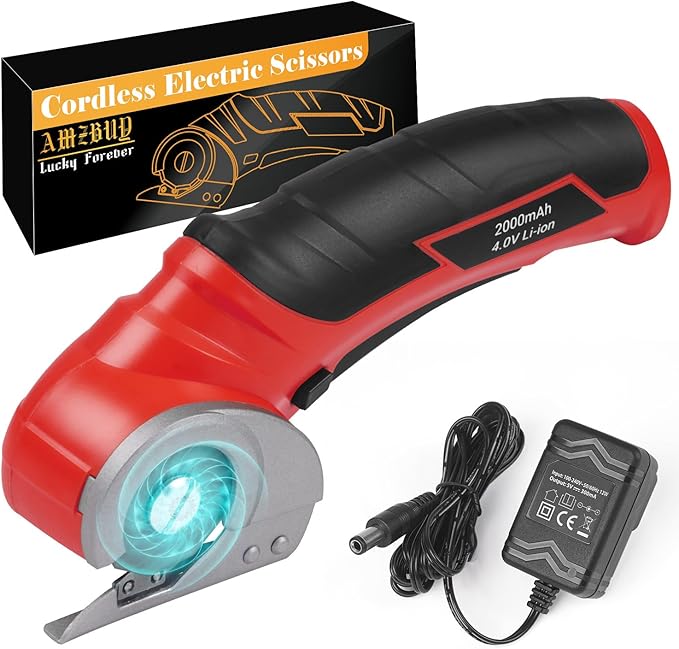Christmas Stocking Stuffers for Men Gifts, Cardboard Cutter Cordless Electric Scissors, 4V Electric Box Cutter Cardboard Recycling, Rechargeable Carpet Cutter Tool with Self-Sharpen Blade for Plastic