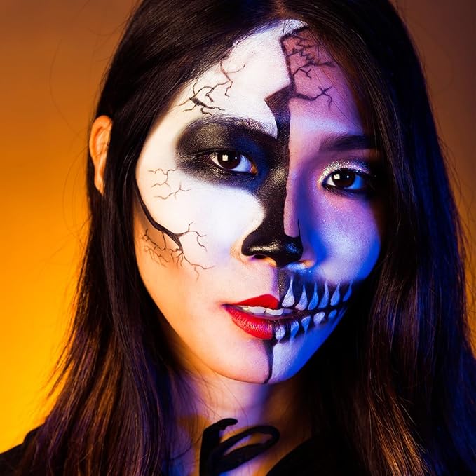 Bowitzki Face and Body Paint 2oz Cream Makeup 60ml Water Based Face Painting Special Effects For Adults Children Kids Halloween Christmas Party Stage Cosplay (White)