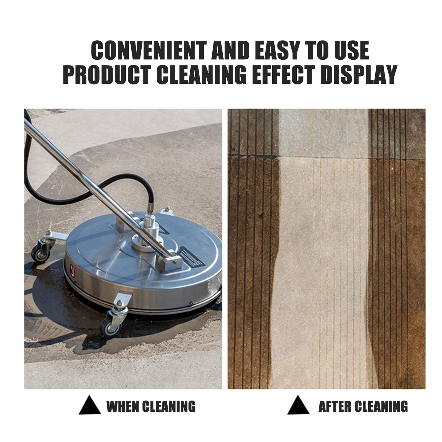 TRELVEX 15-inch Stainless Steel Surface Cleaner Attachment, Heavy-Duty Surface Cleaner Pressure Washer Surface Cleaner Efficient Cleaning Tool for Power Washers Stainless Steel