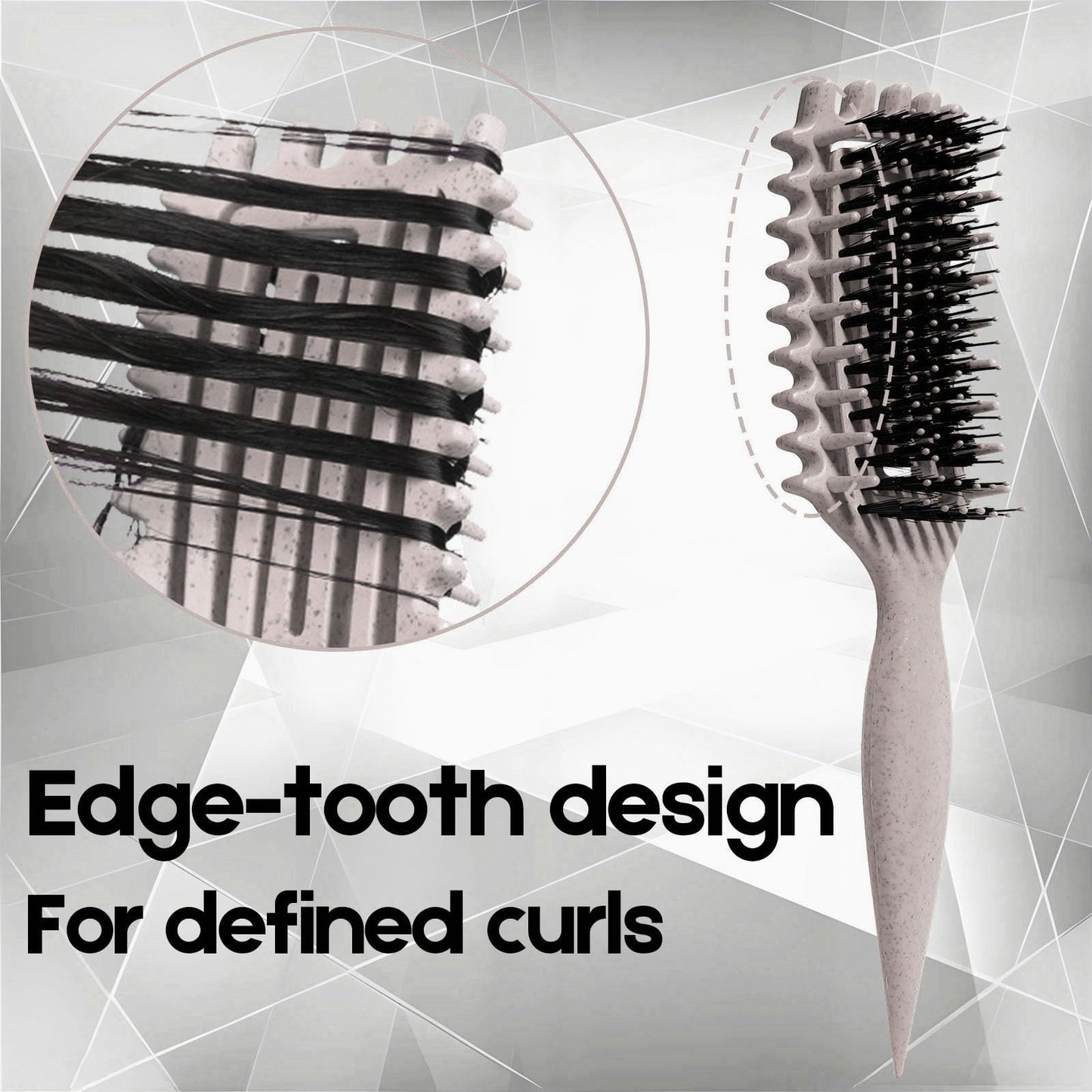 Curly Hair Brush Candybrush Curl Defining Brush for Detangling Shaping and Defining Curls for Women, Men, Wet & Dry Hair (Beige)