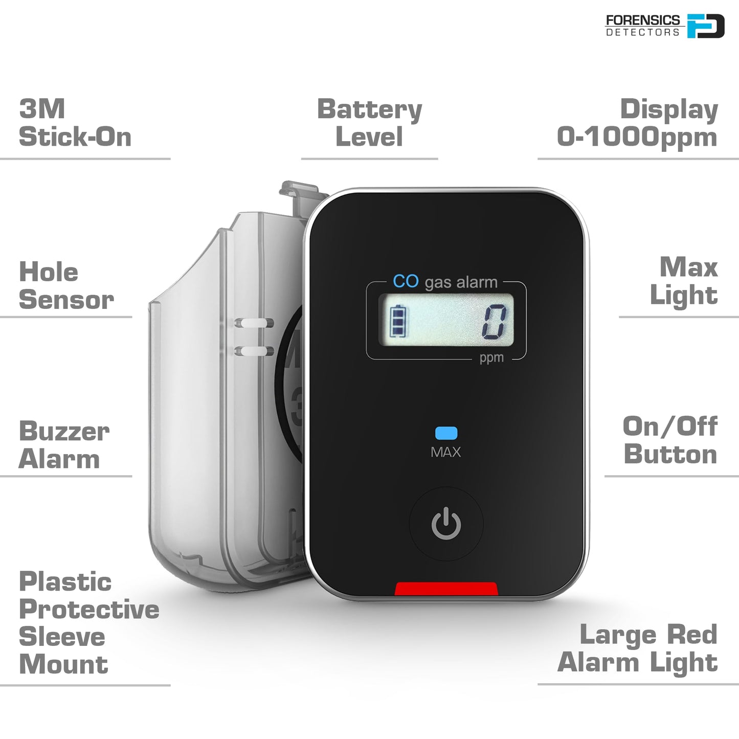 Car, Vehicle, Aircraft Carbon Monoxide CO Detector | Fast Low-Level 9ppm Alarm | Vehicles, Police, Pilots, Travel, Bus, Trucks | Metal Body, Small 2oz |