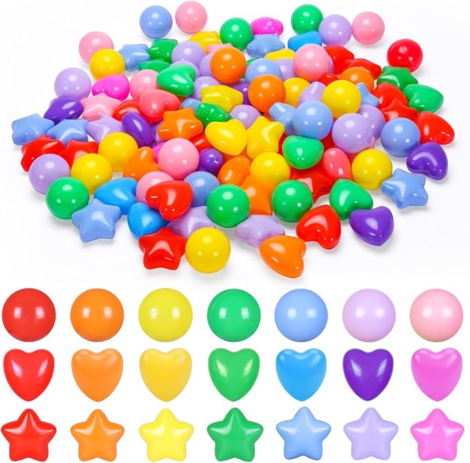 Heopeis Ball Pit Balls Pack of 100 200 500 - Star and Round Set BPA Free Phthalate Free Non-Toxic Crush Proof Play Balls S...